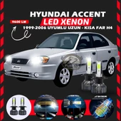 Hyundai Accent Admira 1999-2006 Uzun-Kısa Far Uyumlu Şimşek Etkili Led Xenon Pro Series H4 thumbnail 1