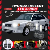 Hyundai Accent Admira 1999-2006 Uzun-Kısa Far Uyumlu Şimşek Etkili Led Xenon Premium Series H4 thumbnail 8