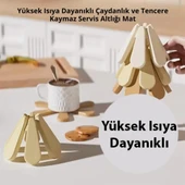 Coofbe Yüksek Isıya Dayanıklı Yanmaz Yapışmaz 3 Adet Çaydanlık Altlığı Tencere Altlığı Nihale Seti Organizer - 2