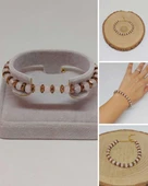 Pembe Kuvars Taşı Tasarım Bileklik (55926) thumbnail 1