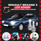 Renault Megane 3 2009-2016 Kısa Far Uyumlu Şimşek Etkili Led Xenon Performance Series H8 thumbnail 1