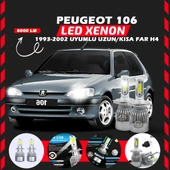 Peugeot 106 1993-2002 Uzun-Kısa Far Uyumlu Şimşek Etkili Led Xenon Performance Series H4 thumbnail 1