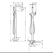 Hansgrohe Tecturis S Tek Kollu Küvet Bataryası Satin Siyah-73440670 - 3