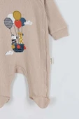 Yeni Sevimli Balon ve Hayvan Desenli Çıtçıtlı Pamuklu Uzun Kollu Kışlık Erkek Bebek Tulum - 7