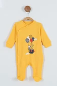 Yeni Sevimli Balon ve Hayvan Desenli Çıtçıtlı Pamuklu Uzun Kollu Kışlık Erkek Bebek Tulum - 3