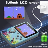 QASUL G5 500 Klasik Oyun Çok Oyunculu Joystick 3.0 inç Ekran Gamepad 1020 MAH Şarj Edilebilir Pil Hediye - 6
