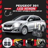 Peugeot 301 2012-2021 Kısa Far Uyumlu Şimşek Etkili Led Xenon Premium Series H7 thumbnail 7