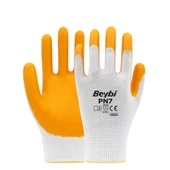 Pn7 No:10 Polyester Astarlı Nitril Eldiven Sarı 12 Çift - 1