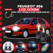 Peugeot 306 1993-1997 Uzun Kısa Far Uyumlu Şimşek Etkili Led Xenon Pro Series H4 thumbnail 7