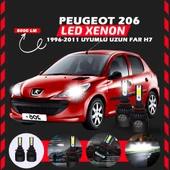 Peugeot 206 1996-2011 Uzun Far Uyumlu Şimşek Etkili Led Xenon Light Series H7 thumbnail 1