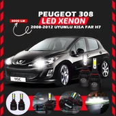 Peugeot 308 2008-2012 Kısa Far Uyumlu Şimşek Etkili Led Xenon Light Series H7 thumbnail 6