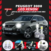 Peugeot 3008 2016-2019 Uzun Far Uyumlu Şimşek Etkili Led Xenon Performance Series HB3 thumbnail 1