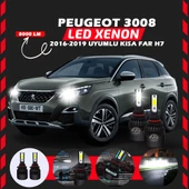 Peugeot 3008 2016-2019 Kısa Far Uyumlu Şimşek Etkili Led Xenon lLight Series H7 thumbnail 1