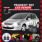 Peugeot 307 Makyajsız Kasa Kısa Far Uyumlu Şimşek Etkili Led Xenon Premium Series H7 thumbnail 7