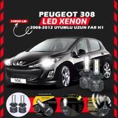 Peugeot 308 2008-2012 Uzun Far Uyumlu Şimşek Etkili Led Xenon Premium Series H1 thumbnail 1