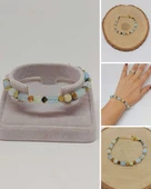 Akuamarin Taşı Tasarım Bileklik (55958) - 1