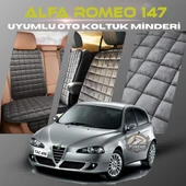Alfa Romeo 147 Antrasit Renk Tay Tüyü Cepli & Terletmez Sırtlı Oto Koltuk Minder Seti - Koltuk Koruma Kılıfı (ÖN & ARKA TAM SET) thumbnail 1