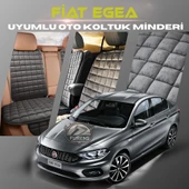 Fiat Egea Antrasit Renk Tay Tüyü Cepli & Terletmez Sırtlı Oto Koltuk Minder Seti - Koltuk Koruma Kılıfı (ÖN & ARKA TAM SET) - 1
