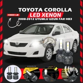 Toyota Corolla 2008-2012 Uzun Far Uyumlu Şimşek Etkili Led Xenon Premium Series HB3 thumbnail 1