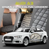 Audi A3 Antrasit Renk Tay Tüyü Cepli & Terletmez Sırtlı Oto Koltuk Minder Seti - Koltuk Koruma Kılıfı (ÖN & ARKA TAM SET) thumbnail 1