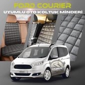 Ford Courier Antrasit Renk Tay Tüyü Cepli & Terletmez Sırtlı Oto Koltuk Minder Seti - Koltuk Koruma Kılıfı (ÖN & ARKA TAM SET) - 1