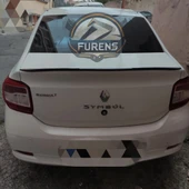 Renault Symbol 2013 Uyumlu Sonrası Bagaj Üstü Yarasa Spoiler Piano Black Parlak Siyah thumbnail 3