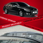 Peugeot 508 2010-2018 Bagaj Üstü Slim Yarasa Spoiler Piano Black Parlak Siyah thumbnail 1