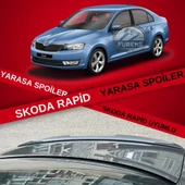 Skoda Rapid Bagaj Üstü Slim Yarasa Spoiler Piano Black Parlak Siyah - 1