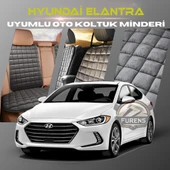 Hyundai Elantra Antrasit Renk Tay Tüyü Cepli & Terletmez Sırtlı Oto Koltuk Minder Seti - Koltuk Koruma Kılıfı (ÖN & ARKA TAM SET) - 1