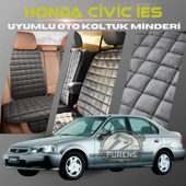 Honda İes Parlak Antrasit Renk Tay Tüyü Cepli & Terletmez Sırtlı Oto Koltuk Minder Seti - Koltuk Koruma Kılıfı (ÖN & ARKA TAM SET) thumbnail 1