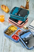 Cooker YK1392 Lüx 3 Bölmeli Çelik Hazneli Yemek Kabı Somon - 1