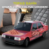Tofaş Doğan Antrasit Renk Tay Tüyü Cepli & Terletmez Sırtlı Oto Koltuk Minder Seti - Koltuk Koruma Kılıfı (ÖN & ARKA TAM SET) thumbnail 1