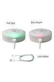1 Adet 8 Led Hareket Sensörlü Beyaz Işık USB Şarjlı Mıknatıslı Merdiven Oda Dolap Işığı Gece Lambası - 2