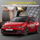 Volksvogen Golf 8 Antrasit Renk Tay Tüyü Cepli & Terletmez Sırtlı Oto Koltuk Minder Seti - Koltuk Koruma Kılıfı (ÖN & ARKA TAM SET) thumbnail 1