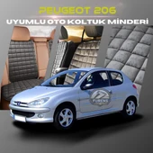 Peugeot 206 Antrasit Renk Tay Tüyü Cepli & Terletmez Sırtlı Oto Koltuk Minder Seti - Koltuk Koruma Kılıfı (ÖN & ARKA TAM SET) thumbnail 1