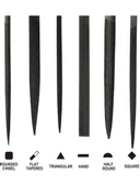 6 Parça Kauçuk Saplı Mini Eğe Set 18 Cm Eğe Törpü Seti Hassas Çelik Anahtar Deri Metal Hobi Eğe Set - 3