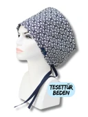 Tesettür Beden Lacivert Çıtır Papatyalar Bone Doktor Hemşire Sağlıkçı Hastane Bonesi - 1