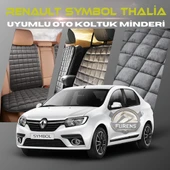 Symbol Thalia Antrasit Renk Tay Tüyü Cepli & Terletmez Sırtlı Oto Koltuk Minder Seti - Koltuk Koruma Kılıfı (ÖN & ARKA TAM SET) thumbnail 1