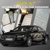 Audi A7 Bej Renk Tay Tüyü Cepli & Terletmez Sırtlı Oto Koltuk Minder Seti - Koltuk Koruma Kılıfı (ÖN & ARKA TAM SET) thumbnail 1