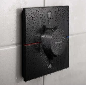 Hansgrohe ShowerSelect Comfort Q Termostat Ankastre 2 Çıkış Satin Siyah 15583670 - 3