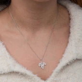 Gümüş Üç Yaprak Kadın Kolye  SL9974 thumbnail 11