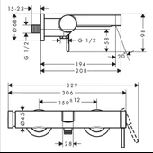 Hansgrohe Finoris Tek Kollu Banyo Bataryası 76420000 - 4