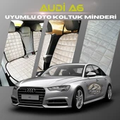 Audi A6  Bej Renk Tay Tüyü Cepli & Terletmez Sırtlı Oto Koltuk Minder Seti - Koltuk Koruma Kılıfı (ÖN & ARKA TAM SET) thumbnail 1