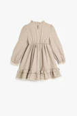 Koton Kız Bebek Ekoseli Fırfır Detaylı Hakim Yaka Pamuklu Midi Elbise - 2