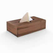 Woodsaka Reka Peçete Kutusu - Kayar Kapaklı - Ceviz - 5