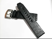 Fado&Her Saate Uyumlu Hakiki Grizi Deri Saat Kordonu 22  mm  (167)  siyah thumbnail 1