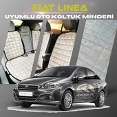 Fiat Linea Bej Renk Tay Tüyü Cepli & Terletmez Sırtlı Oto Koltuk Minder Seti - Koltuk Koruma Kılıfı (ÖN & ARKA TAM SET) thumbnail 1