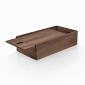 Woodsaka Reka Peçete Kutusu - Kayar Kapaklı - Ceviz - 4