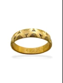 22 Ayar Altın 4 mm Parlak Hilal Çok Şık Alyans Yüzük thumbnail 1