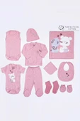 Ayı Desenli Kız Bebek Hastane Çıkışı Bebek Kıyafetleri Yenidoğan Hastane Çıkış Seti 10 lu Kutulu - 2